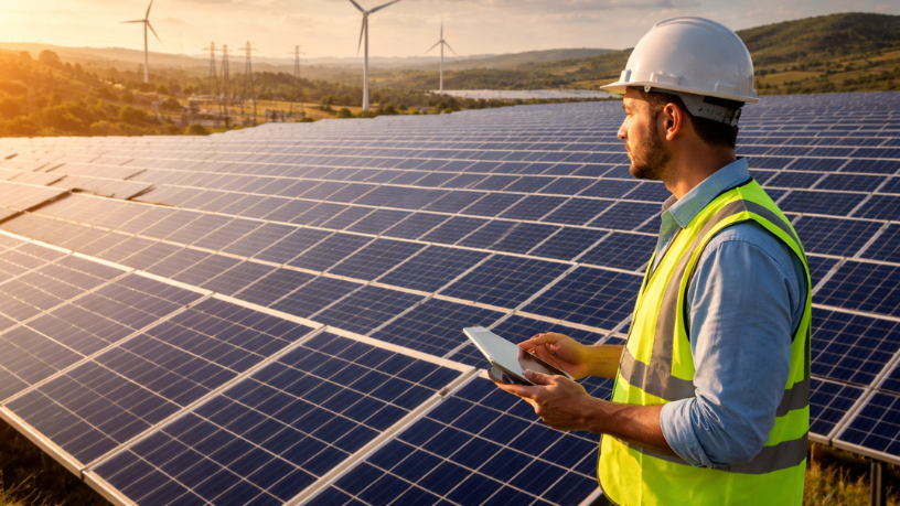 A geração de energia solar em larga escala envolve planejamento técnico e integração à rede elétrica, afirma Matheus Vinicius Voigt.